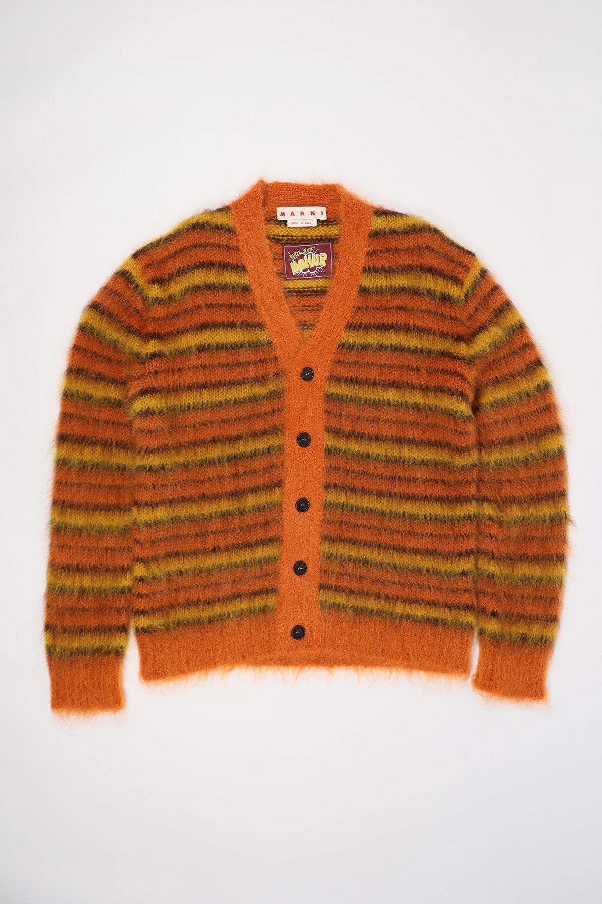 Marni - Iconic Brushed Stripes Cardigan - Lobster - Canoe Club