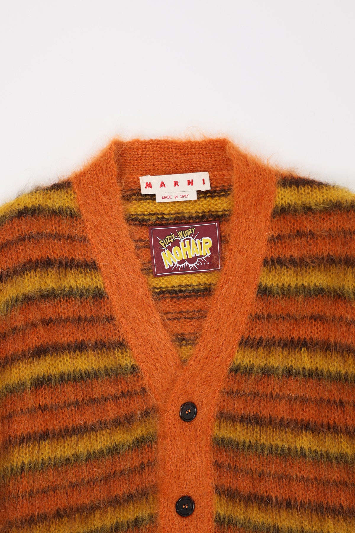 Marni - Iconic Brushed Stripes Cardigan - Lobster - Canoe Club