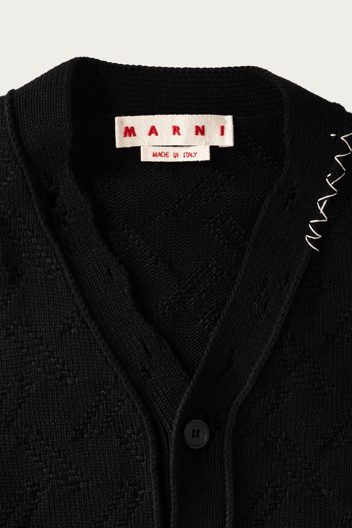 Marni - Jacquard Dishevelled Cotton 5G Cardigan - Black - Canoe Club