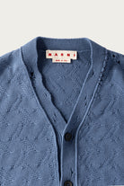 Marni - Jacquard Dishevelled Cotton 5G Cardigan - Sapphire Blue - Canoe Club