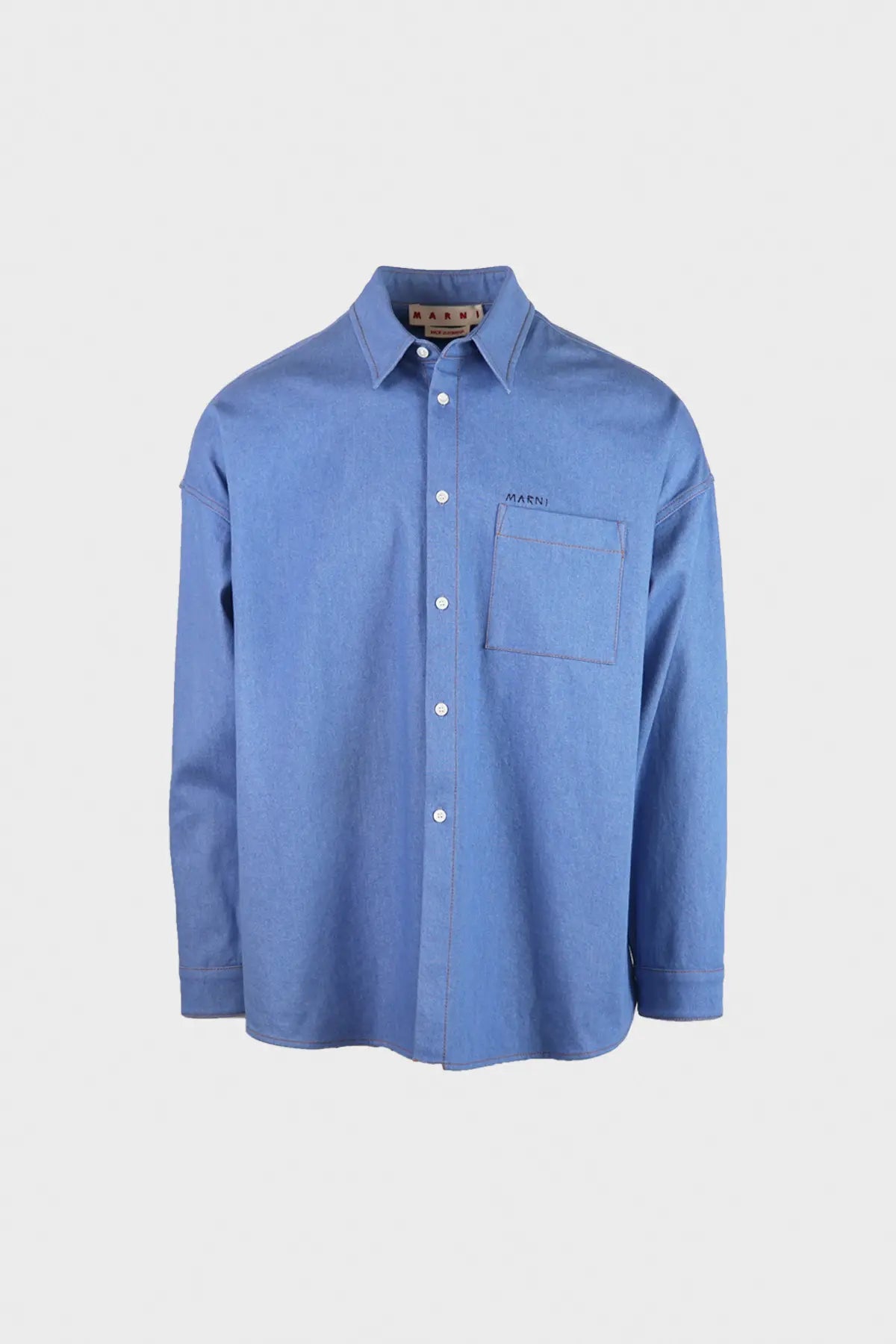 Marni - Lightweight Colored Denim Shirt - Azure - Canoe Club