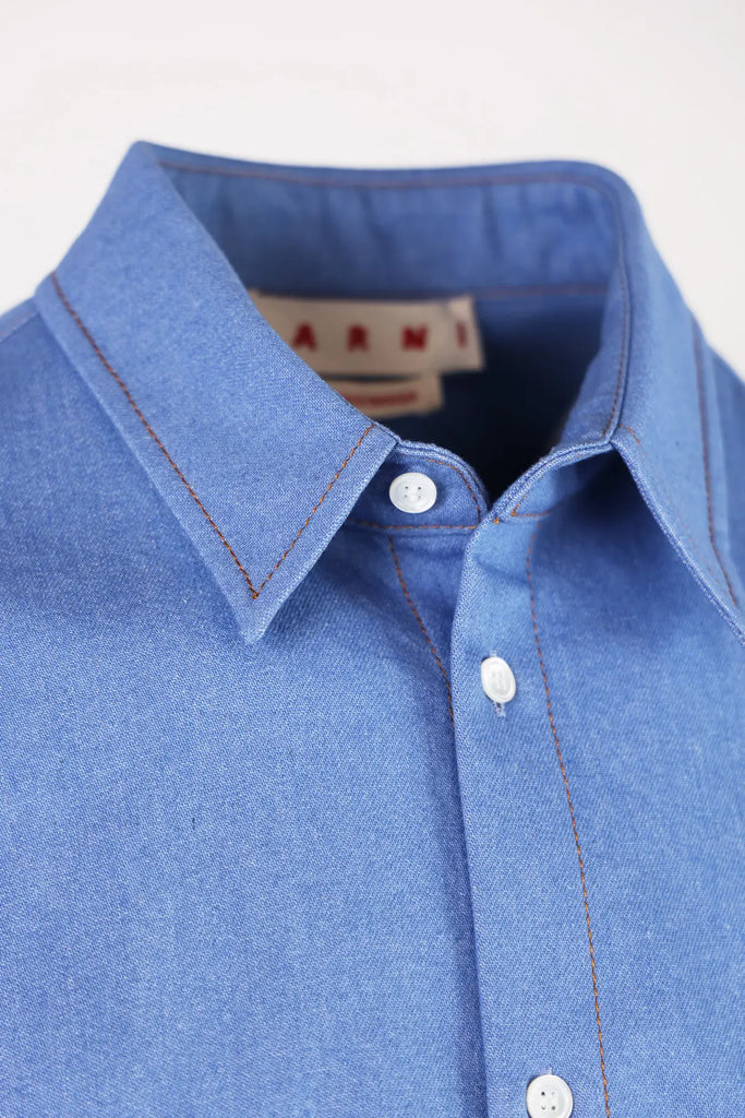 Marni - Lightweight Colored Denim Shirt - Azure - Canoe Club