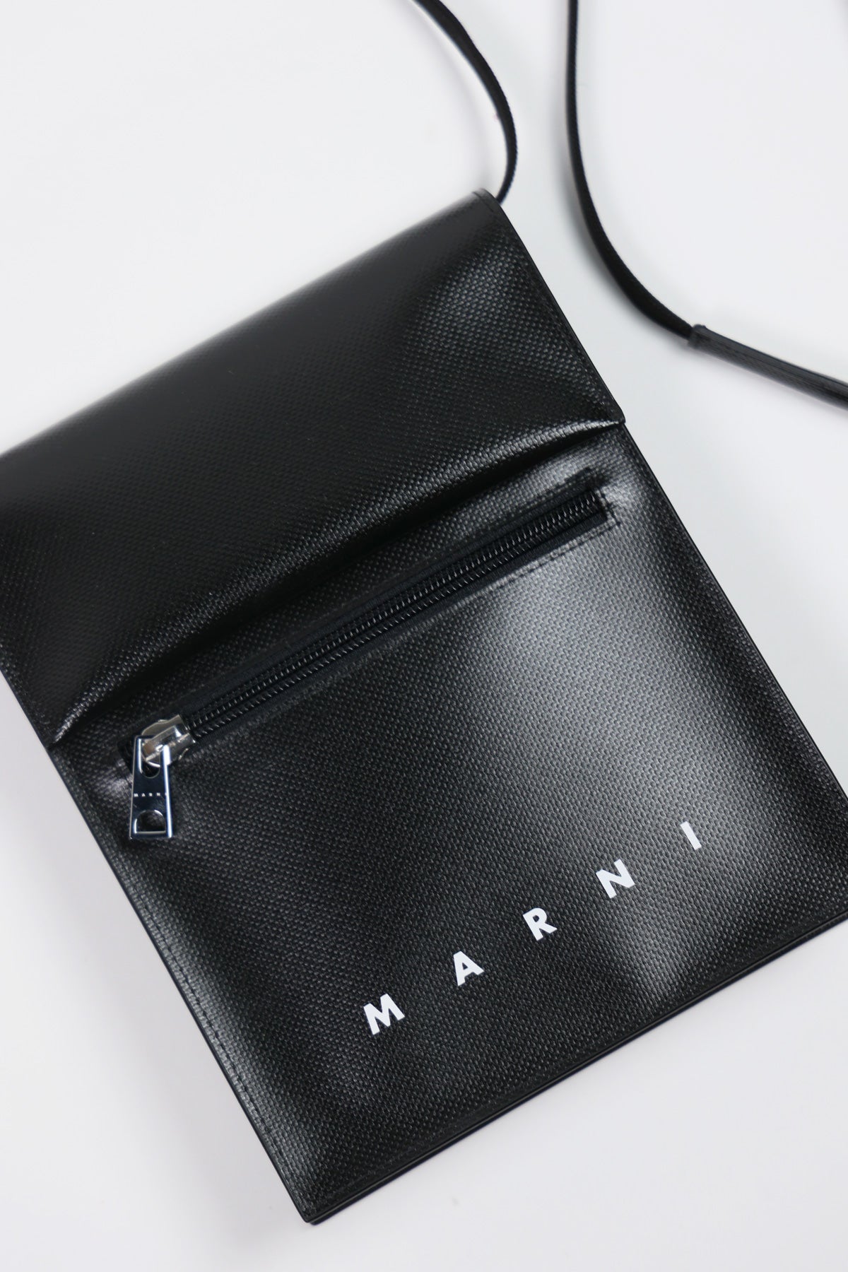Marni - Logo Pouch on Strap - Black/White - Canoe Club