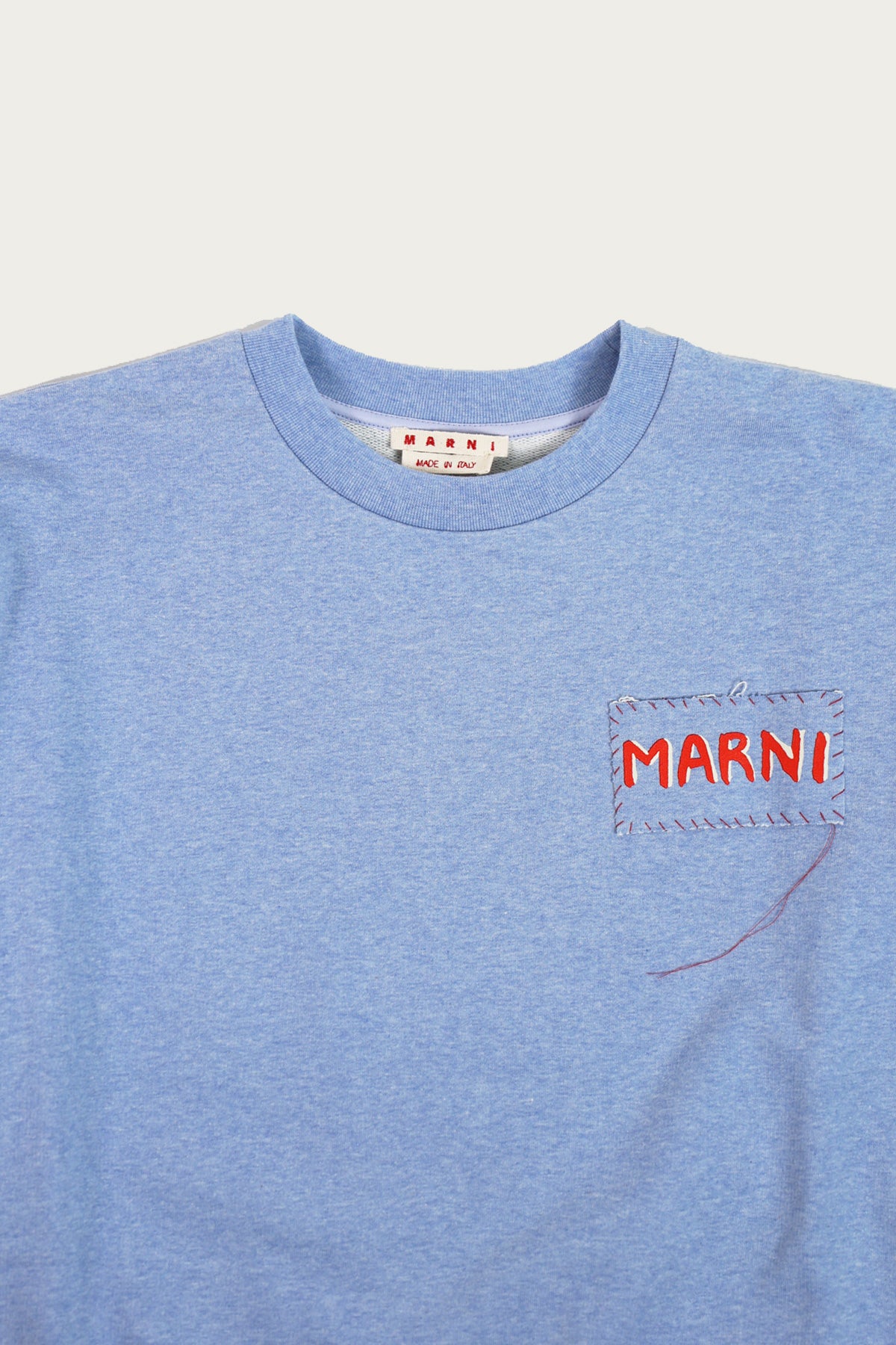 Marni - Loopback Cotton Crewneck Sweater - Light Blue - Canoe Club