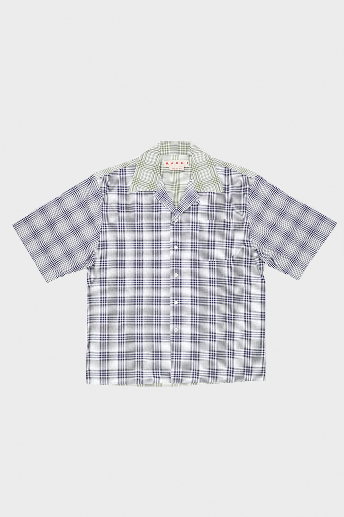 Marni - Organic Poplin Check Camp Shirt - Blue Marine - Canoe Club