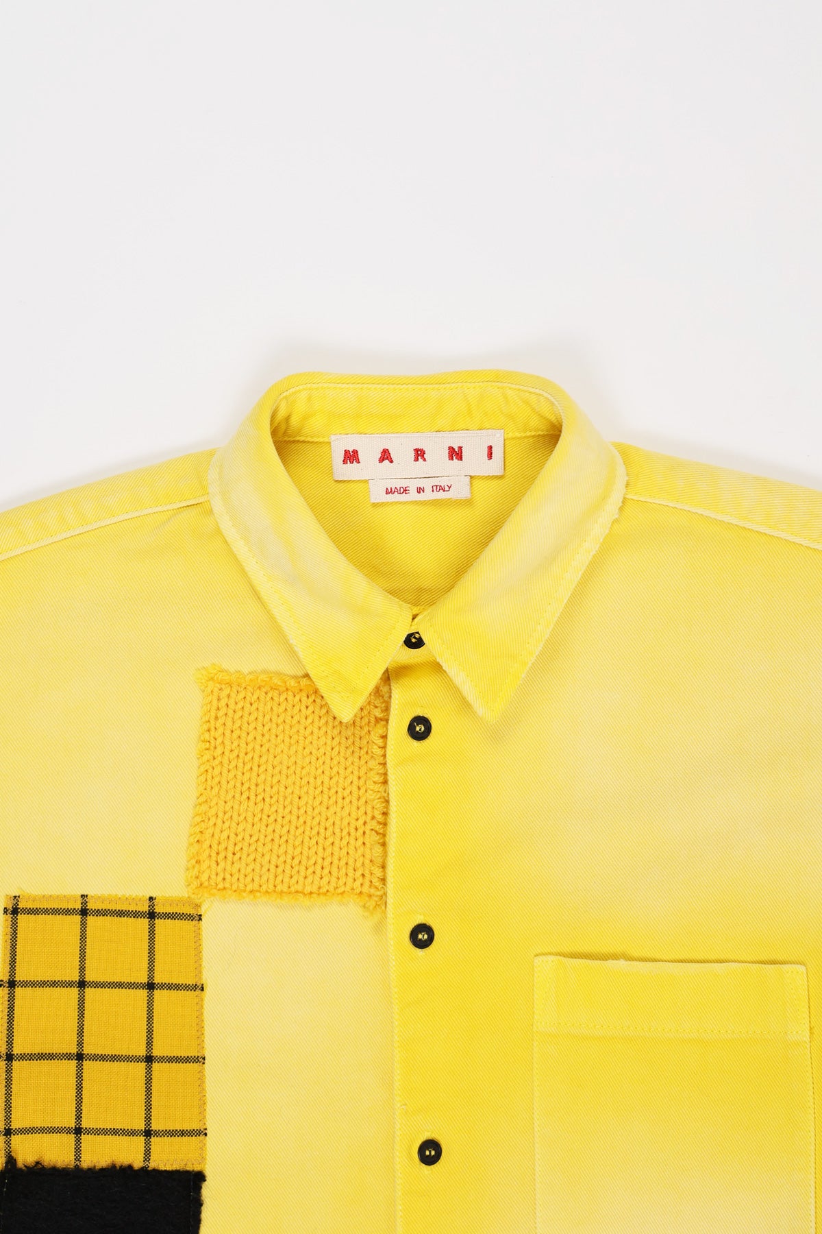 Marni - Shirt with Patterned Patches - Yellow - Canoe Club