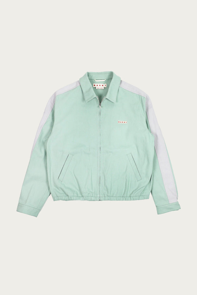 Marni - Striped Sleeve Jacket - Mint/Gray - Canoe Club