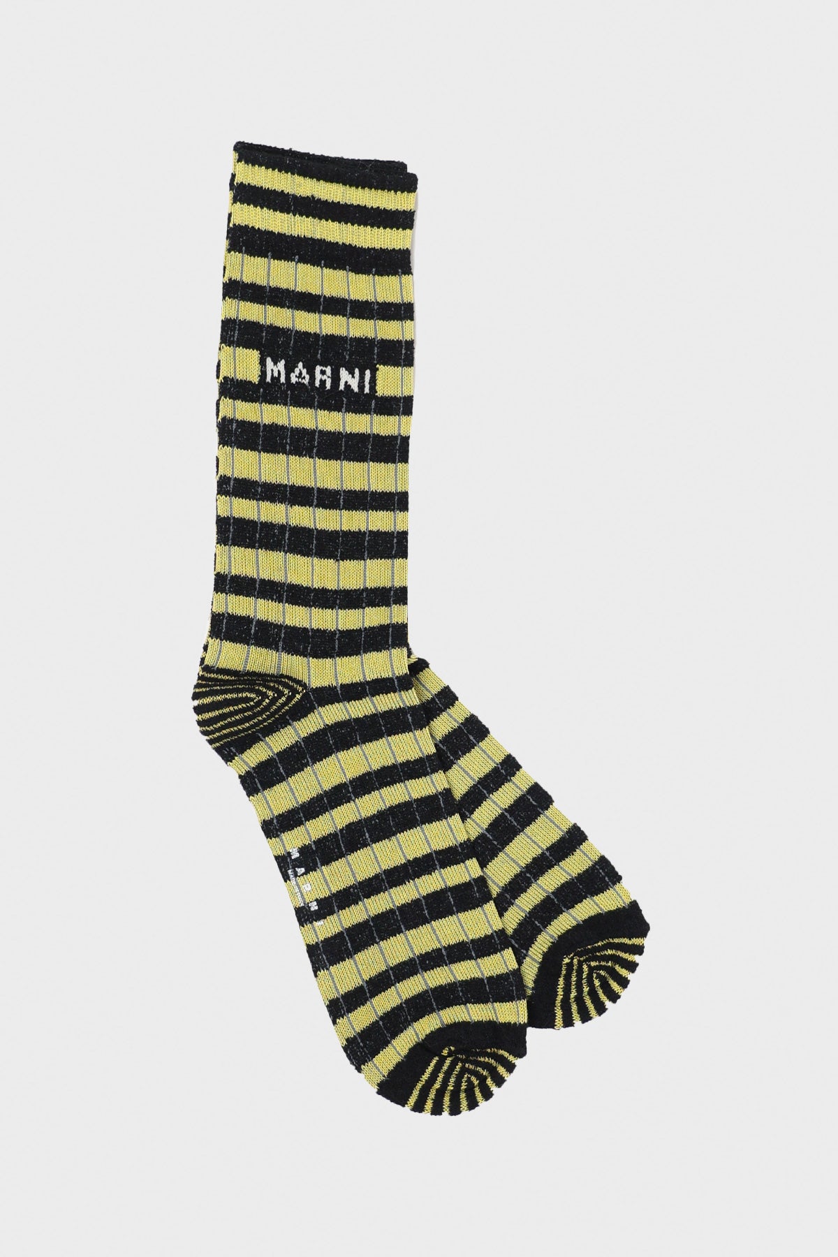 Marni - Terry Cotton Striped Socks - Acid Green - Canoe Club