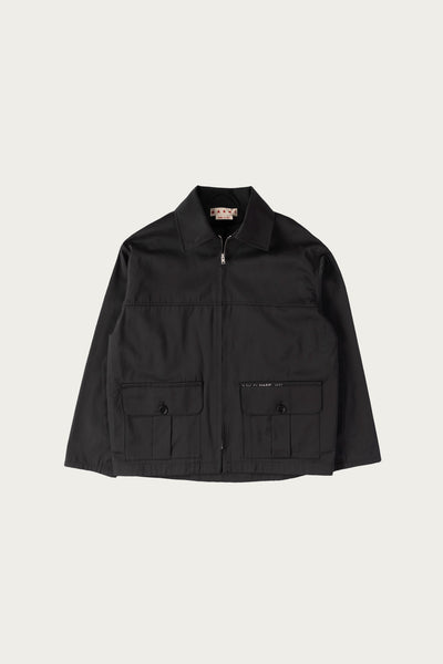 Marni Water Repellent Taffeta Zip Jacket | Black | Canoe Club