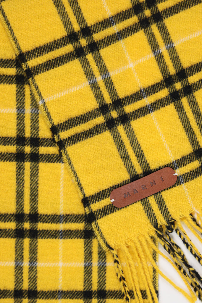 Marni - Yellow Check Scarf - Canoe Club