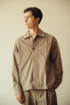 Margaret Howell - MHL Boxy Overshirt - Mouse Crisp Cotton Poplin - Canoe Club