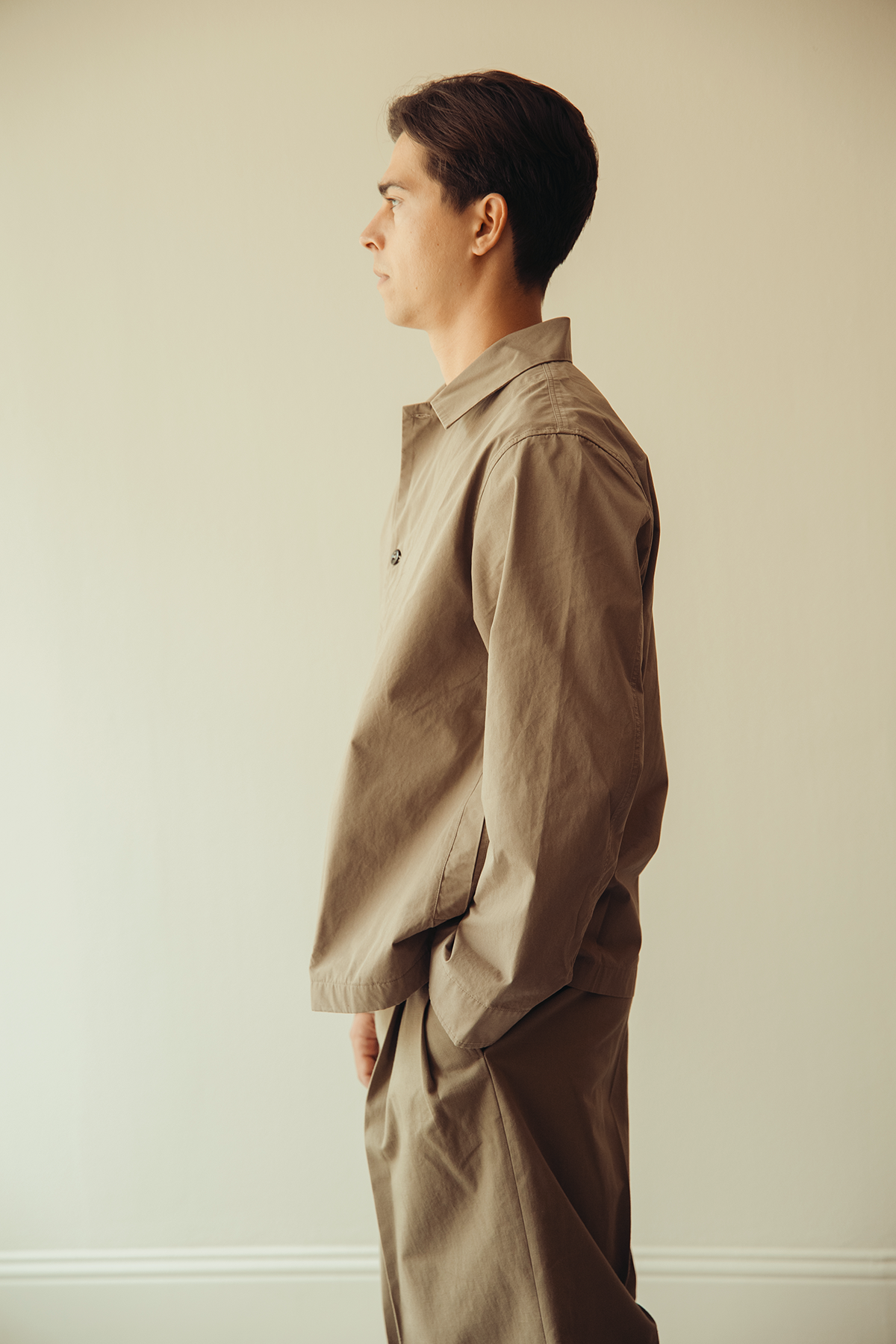 Margaret Howell - MHL Boxy Overshirt - Mouse Crisp Cotton Poplin - Canoe Club