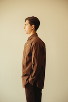 Margaret Howell - Relaxed Shirt - Mahogany Fine Count Cotton Poplin - Canoe Club