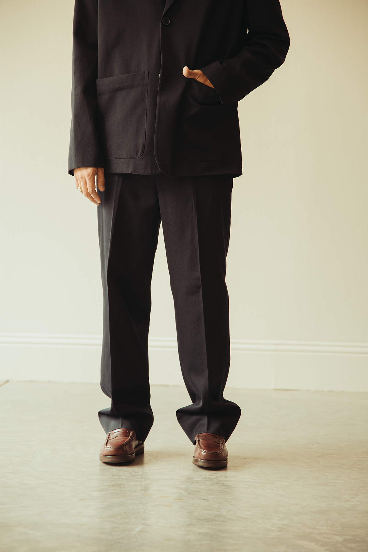 Margaret Howell - Tailors Trousers - Navy Worsted Wool Cotton - Canoe Club
