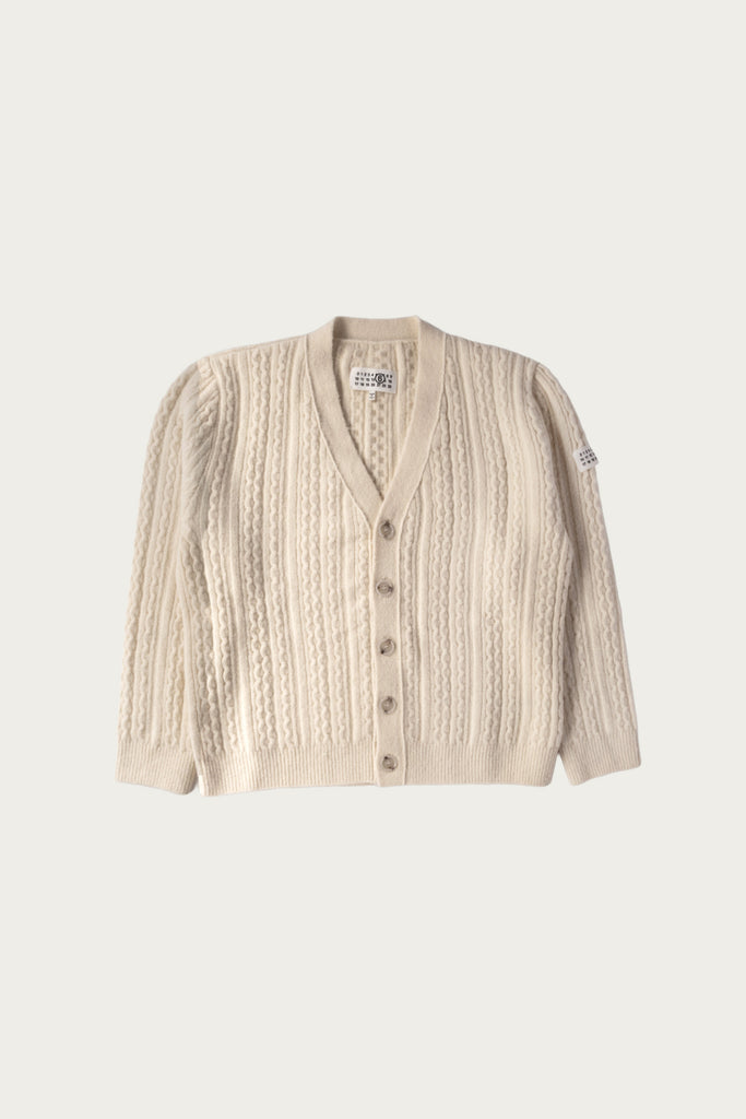 MM6 Maison Margiela - Cable Knit Cardigan - Cream - Canoe Club