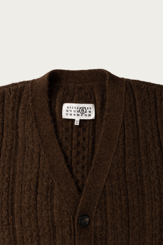 MM6 Maison Margiela - Cable Knit Cardigan - Mocha - Canoe Club