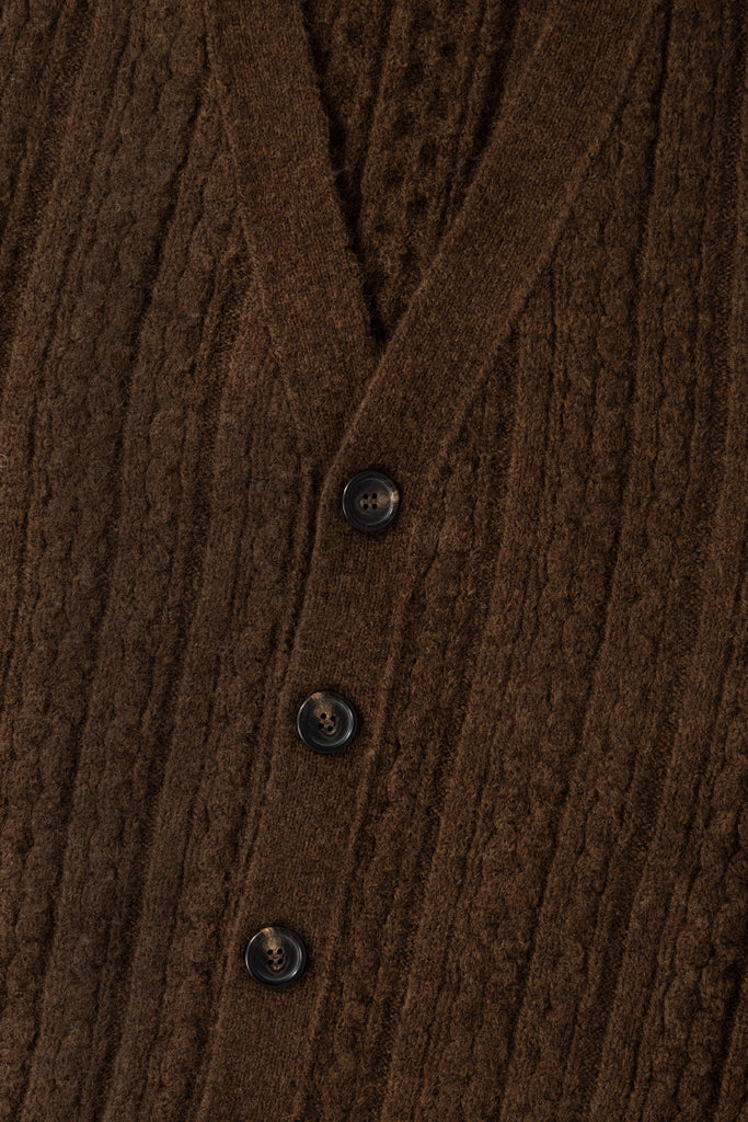 MM6 Maison Margiela - Cable Knit Cardigan - Mocha - Canoe Club