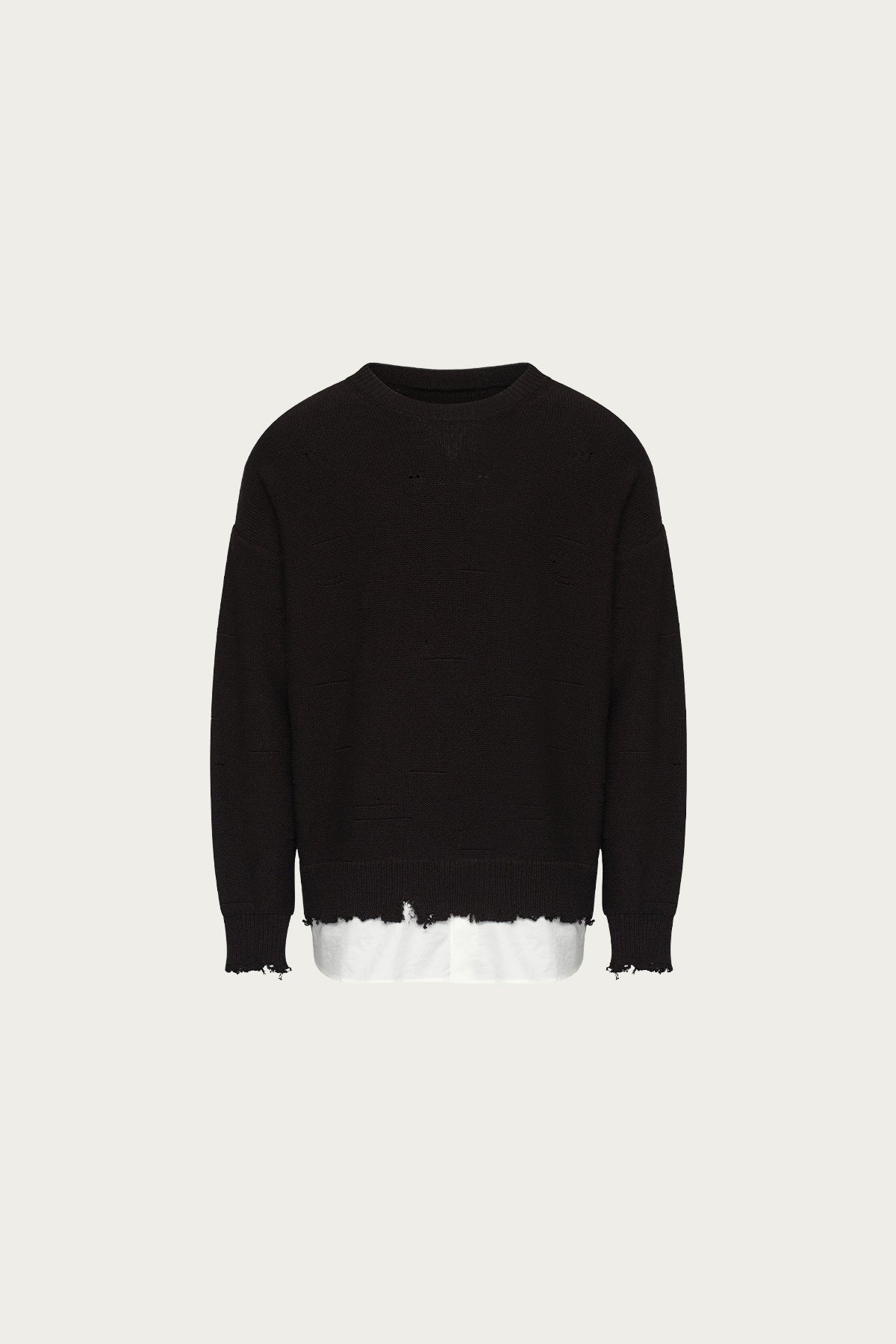 MM6 Maison Margiela - Damaged Crewneck Sweater - Black - Canoe Club