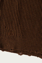 MM6 Maison Margiela - Distressed V-Neck Sweater - Brown - Canoe Club