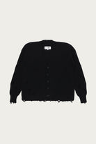 MM6 Maison Margiela - Knit Distressed V-Neck Cardigan - Black - Canoe Club