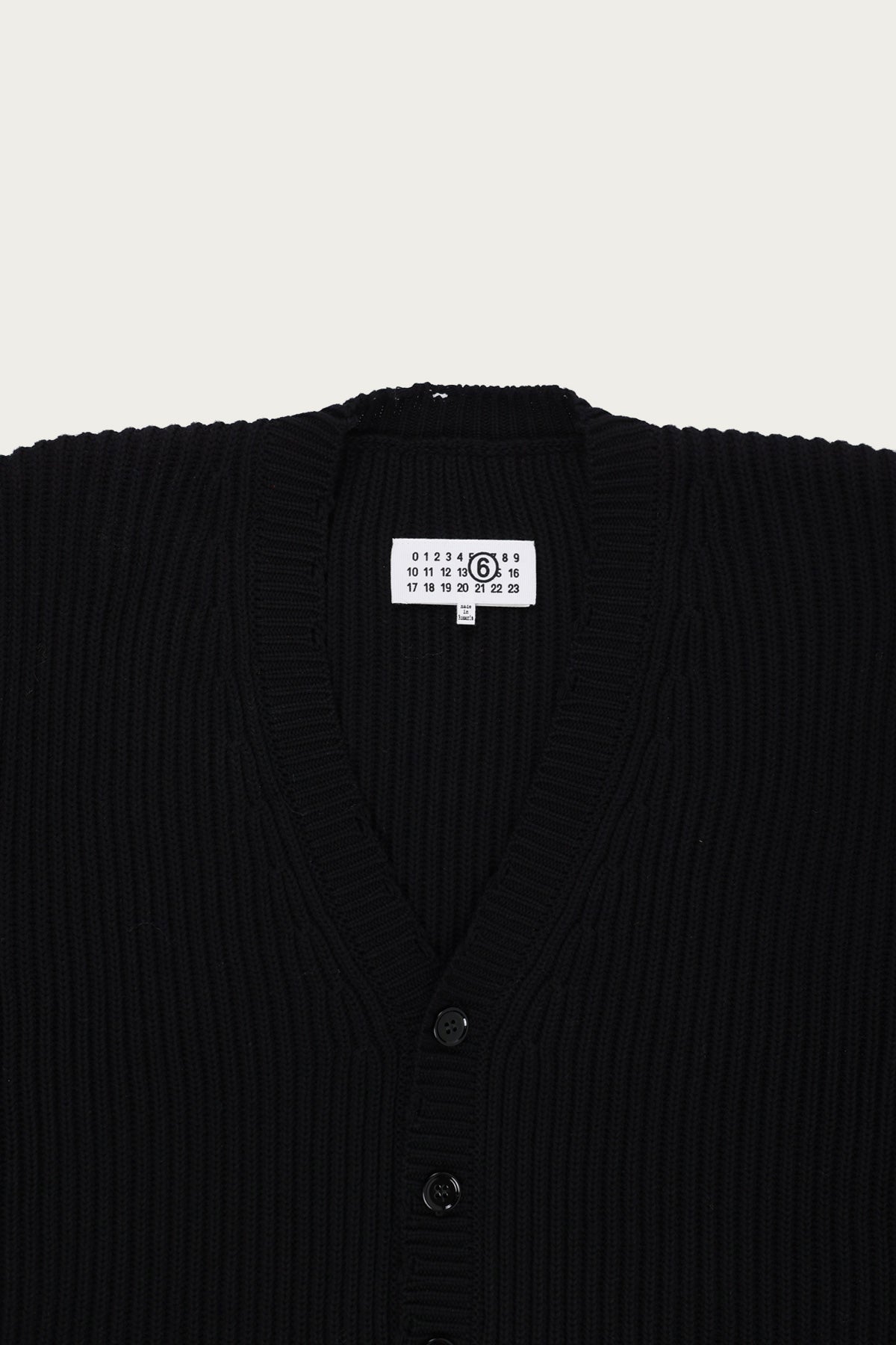 MM6 Maison Margiela - Knit Distressed V-Neck Cardigan - Black - Canoe Club