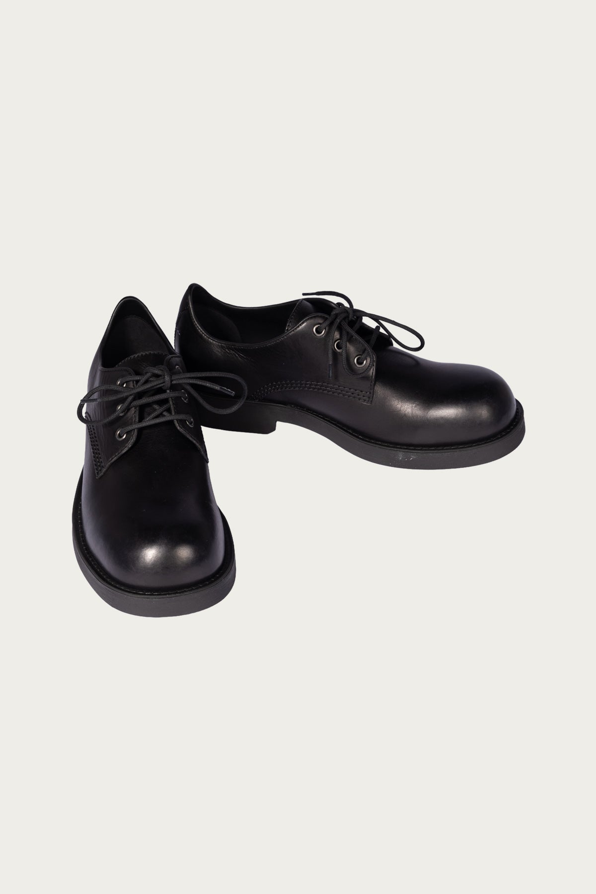 MM6 Maison Margiela - Leather Lace Up Shoe - Black - Canoe Club