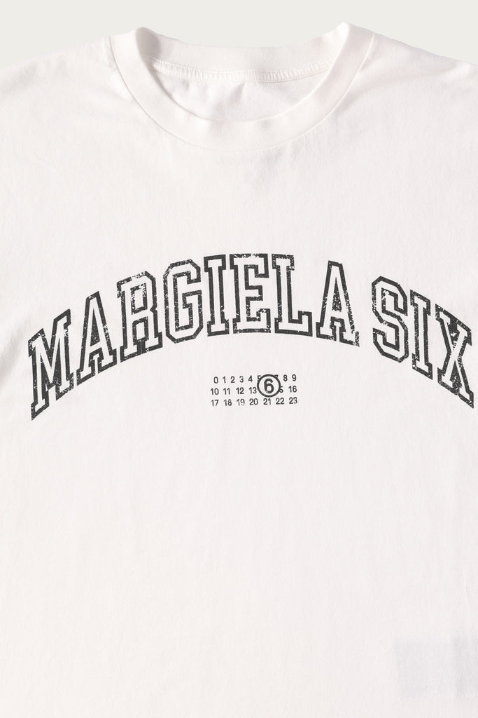 MM6 Maison Margiela - MM6 Logo Varsity Tee - White - Canoe Club