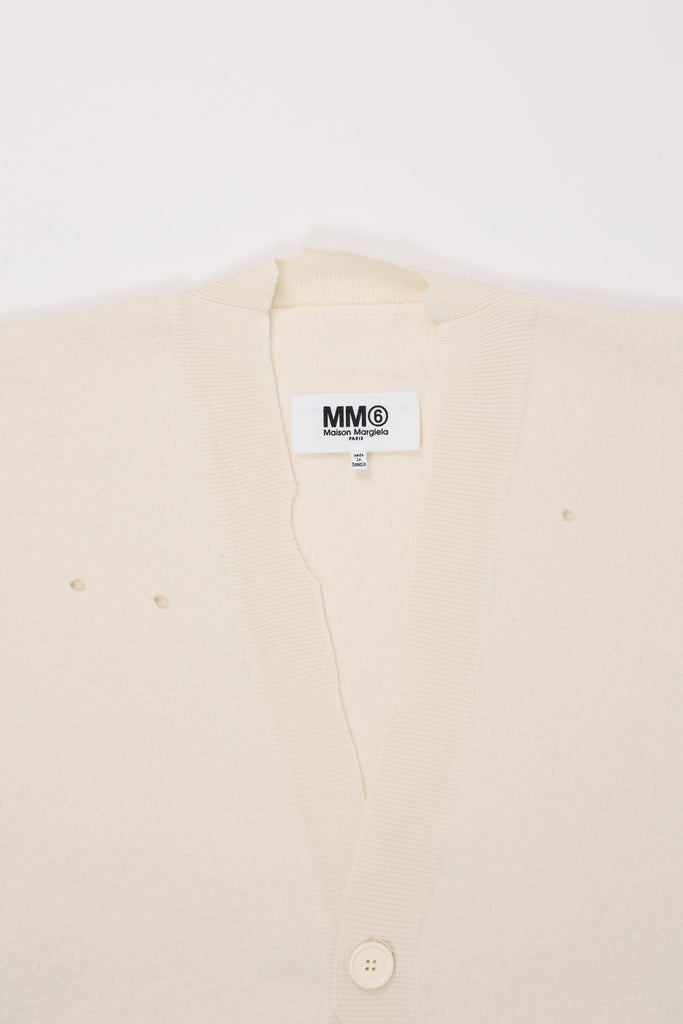 MM6 Maison Margiela - Distressed Cardigan - Cream - Canoe Club