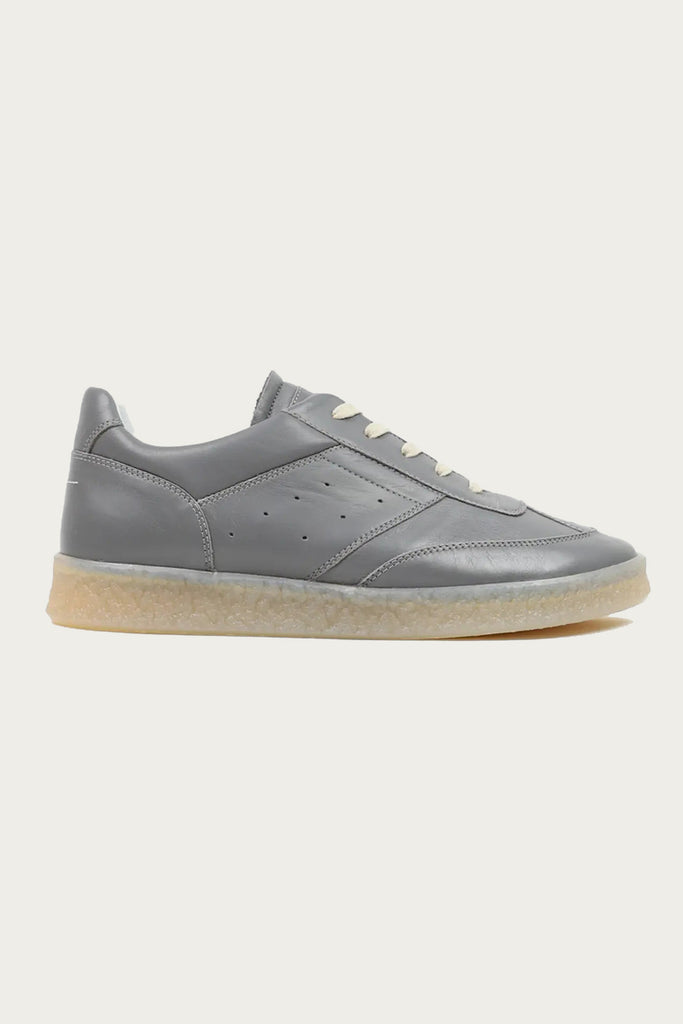 MM6 Maison Margiela - Leather 6 Court Sneakers - Grey - Canoe Club