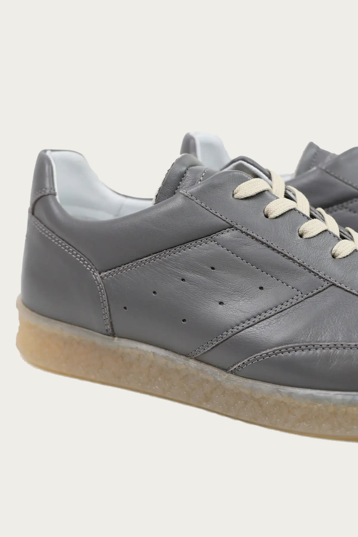 MM6 Maison Margiela - Leather 6 Court Sneakers - Grey - Canoe Club