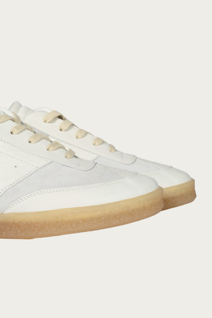 MM6 Maison Margiela - Leather 6 Court Sneakers - Off-White - Canoe Club