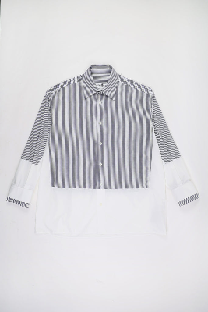MM6 Maison Margiela - Long-Sleeved Shirt - Blue/White Stripe - Canoe Club