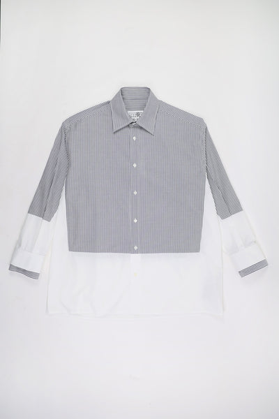 MM6 Martin Margiela Long-Sleeved Shirt | Blue/White Stripe | Canoe