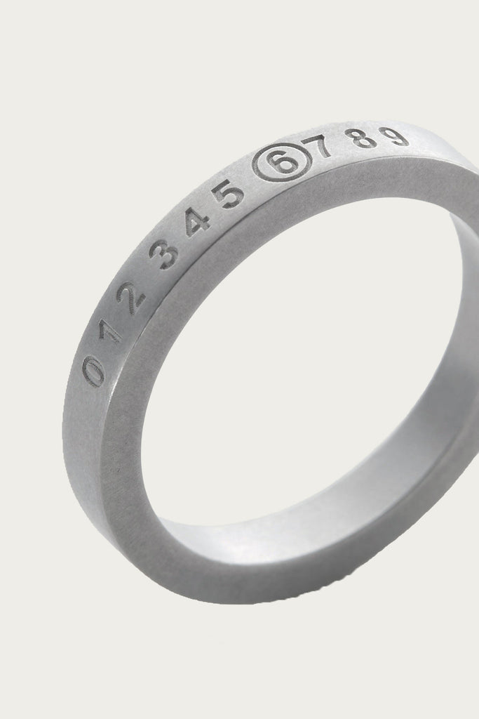 MM6 Maison Margiela - Minimal Numeric Signature Ring - Matte Palladio - Canoe Club