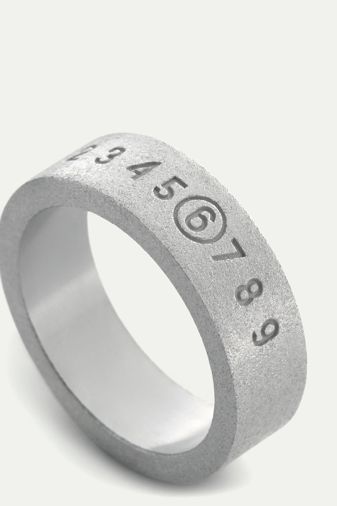 MM6 Maison Margiela - Minimal Numeric Signature Ring - Satined Palladio - Canoe Club