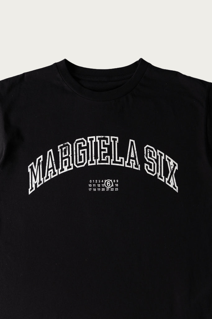 MM6 Maison Margiela - MM6 Logo Varsity Tee - Black - Canoe Club