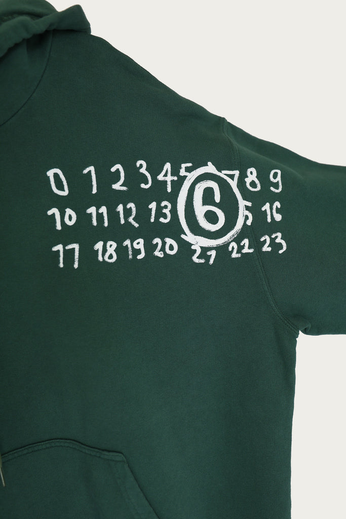 MM6 Maison Margiela - Numbers Hoodie - Green - Canoe Club