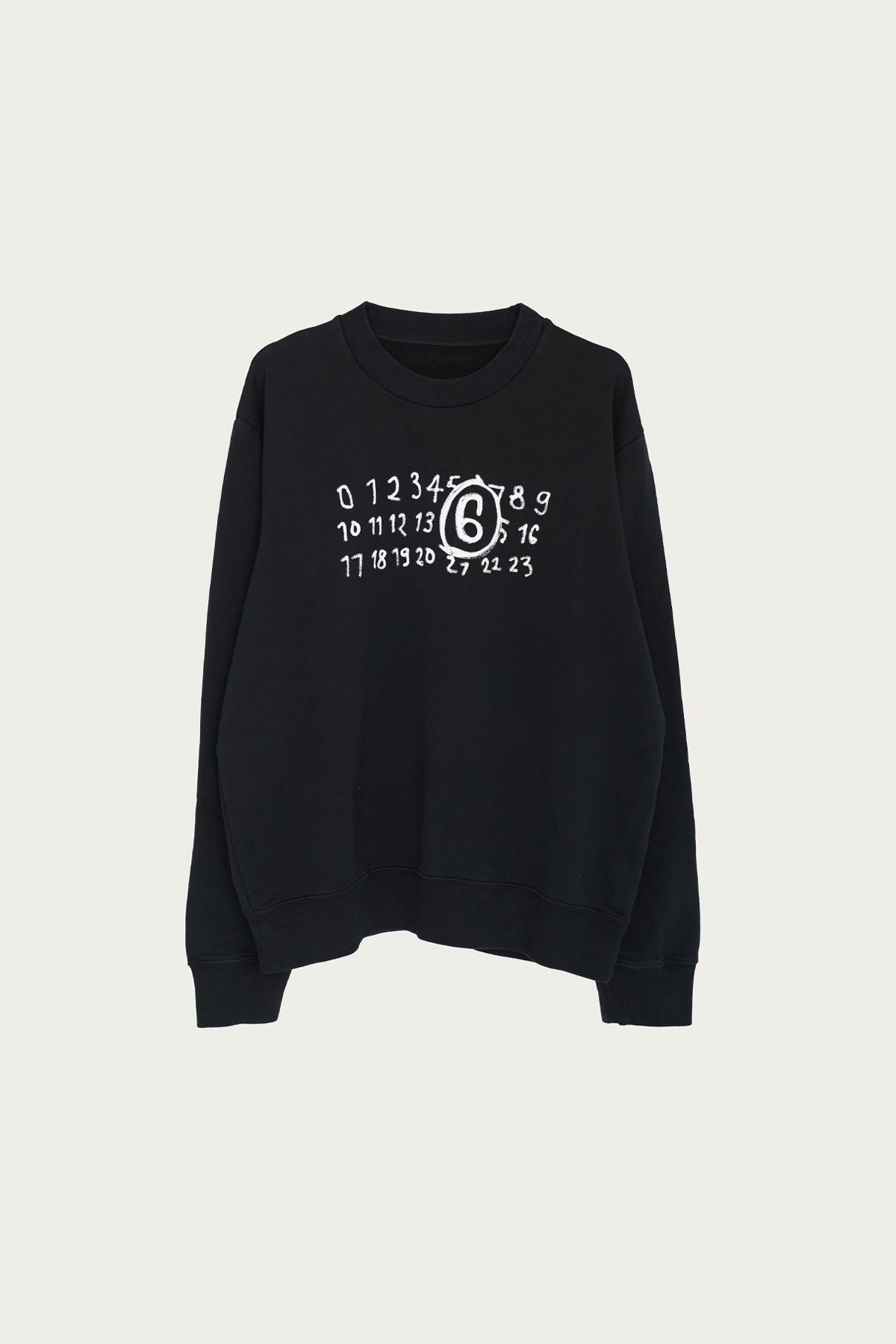 スウェット・トレーナー MM6  NUMERICAL LOGO PRINT SWEATSHIRT MM6 Maison Margiela Numbers Crewneck | Black | Canoe Club