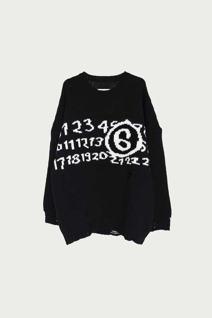 MM6 Maison Margiela - Numbers Knit Sweater - Black/White - Canoe Club