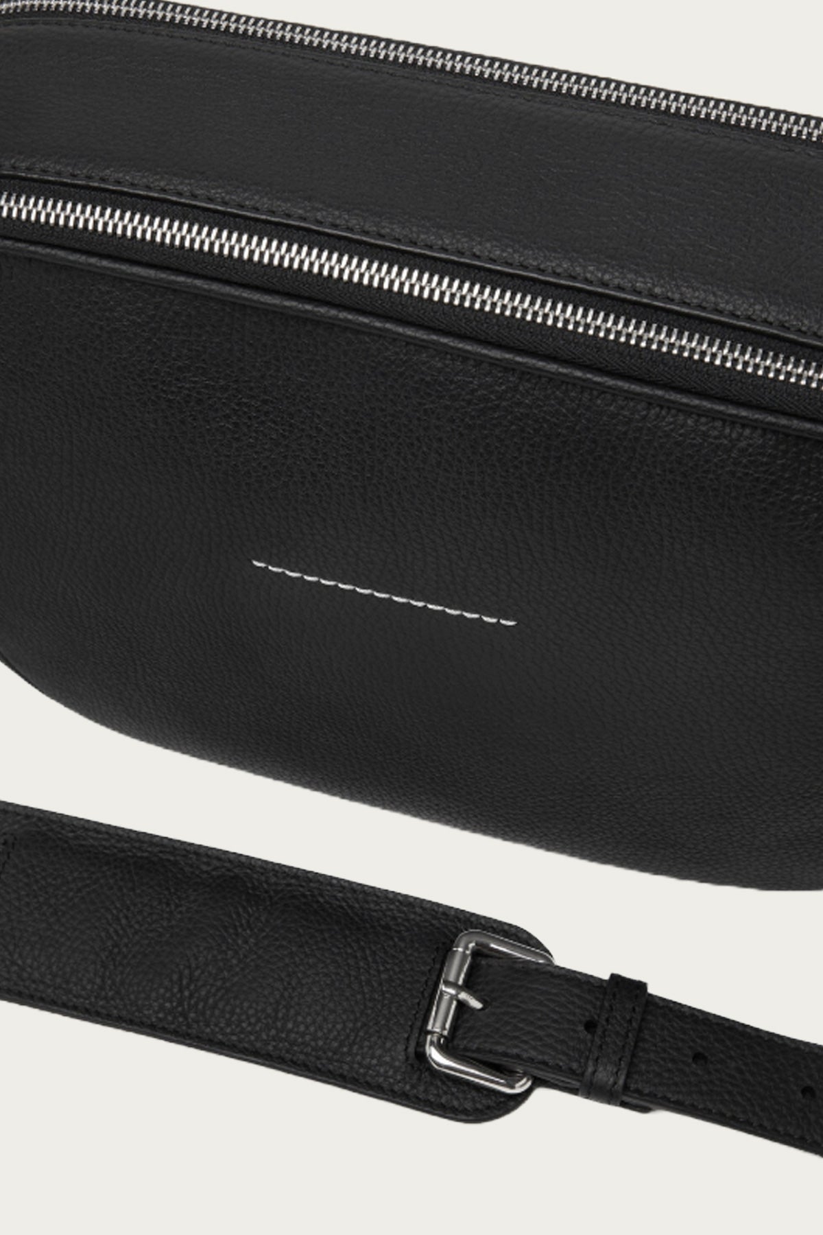 MM6 Maison Margiela - Pebbled Leather Shoulder Bag - Black - Canoe Club