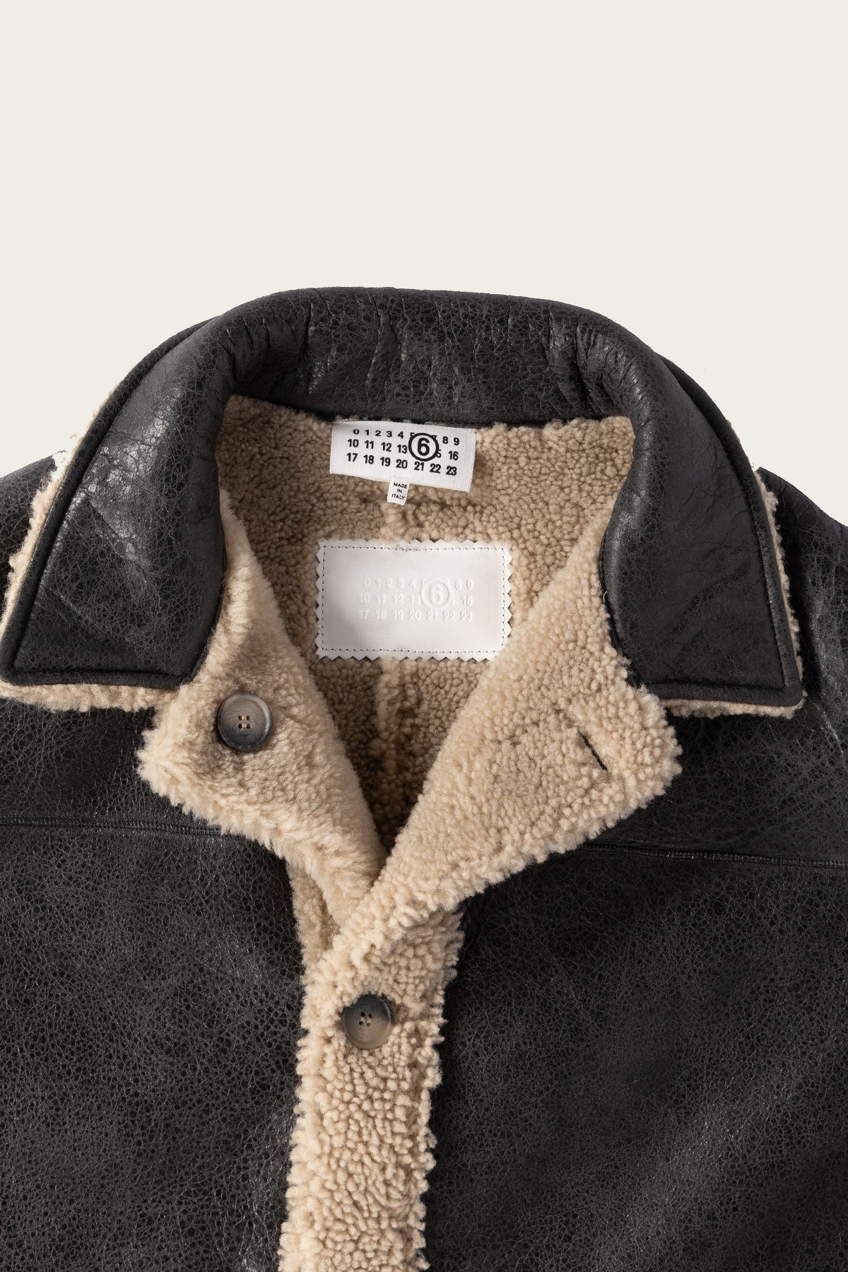 MM6 Maison Margiela - Reversbile Leather/Shearling Jacket - Black/Brown - Canoe Club