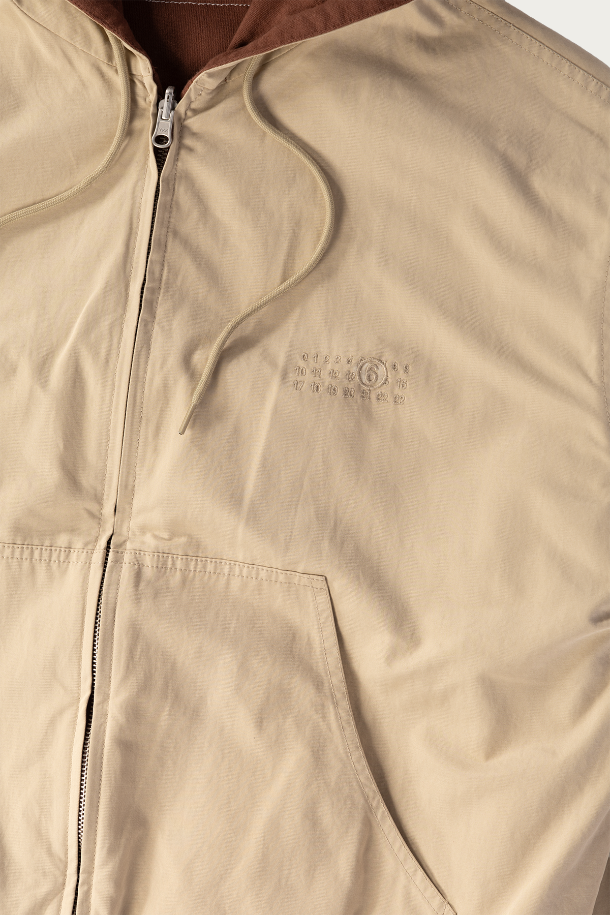MM6 Maison Margiela - Reversible Numeral Zip Work Jacket - Tan/Burgundy - Canoe Club