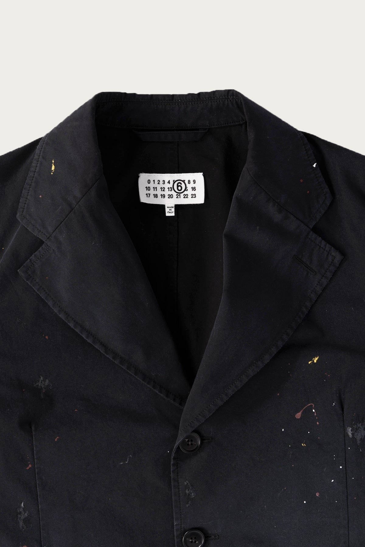 MM6 Maison Margiela - Single Breasted Paint Splatter Jacket - Black - Canoe Club