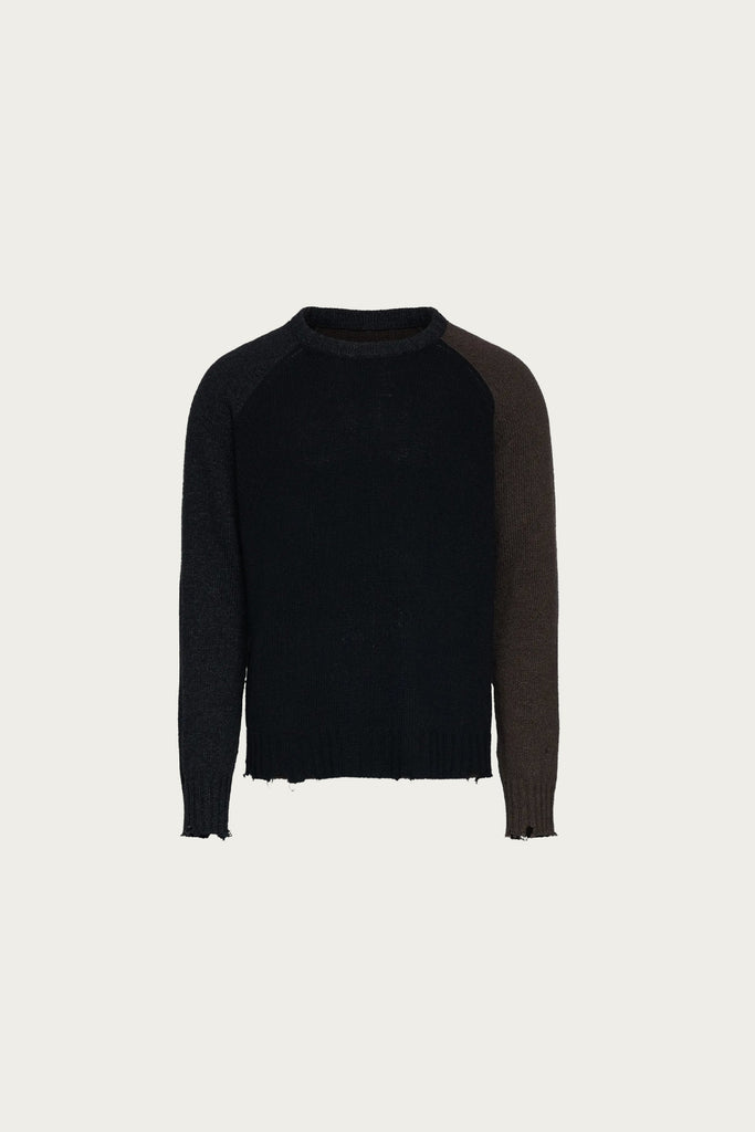 MM6 Maison Margiela - Two-Tone Crewneck Sweater - Black/Brown - Canoe Club
