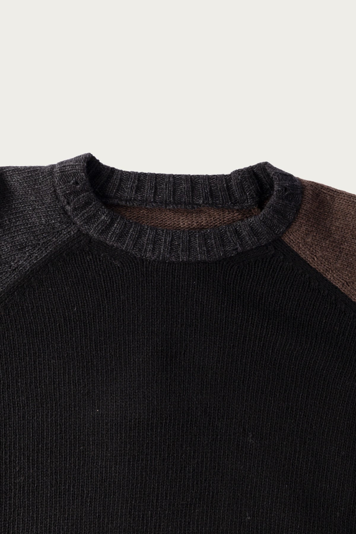 MM6 Maison Margiela - Two-Tone Crewneck Sweater - Black/Brown - Canoe Club