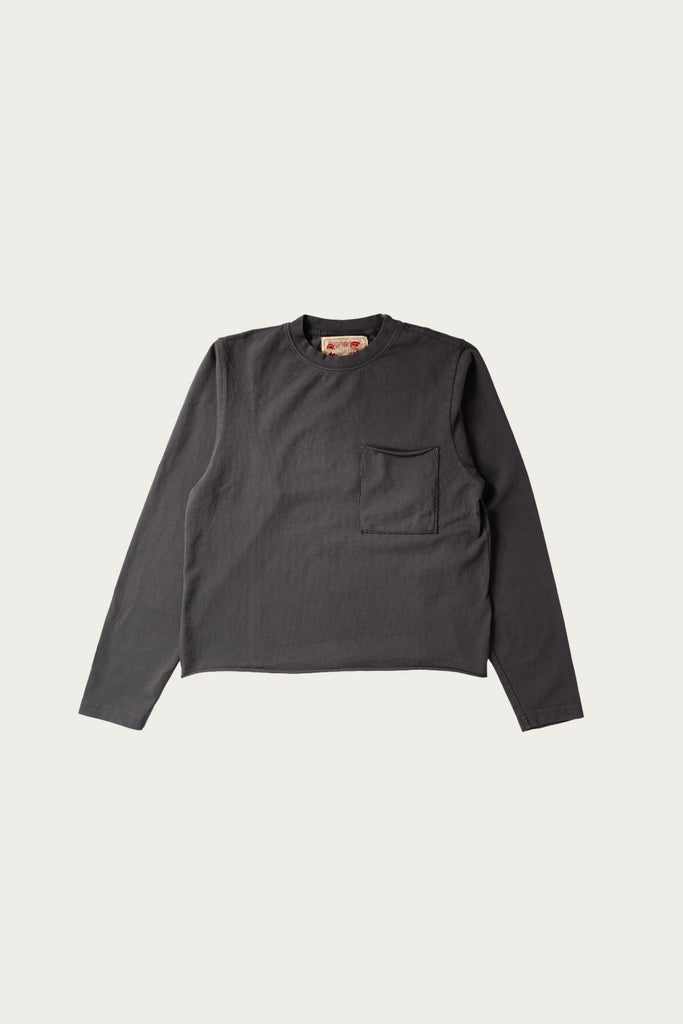 Monostereo - LS Raw Hem Tee - Washed Black - Canoe Club