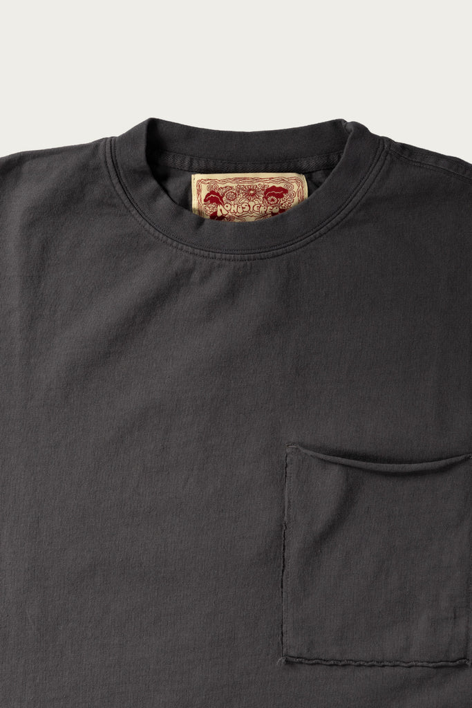 Monostereo - LS Raw Hem Tee - Washed Black - Canoe Club
