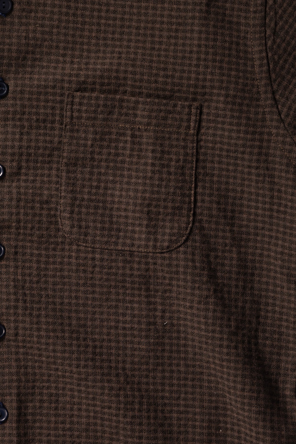 Monostereo Wooly Gingham One Pocket Shirt | Brown | Canoe Club Monostereo Wooly Gingham One Pocket Shirt | Brown | Canoe Club
