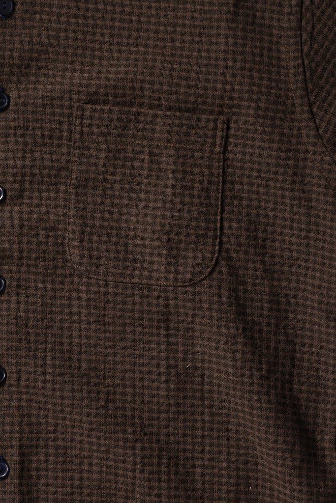 Monostereo - Wooly Gingham One Pocket Shirt - Brown - Canoe Club