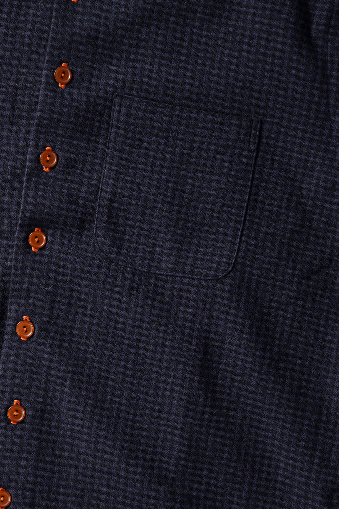 Monostereo - Wooly Gingham One Pocket Shirt - Navy - Canoe Club